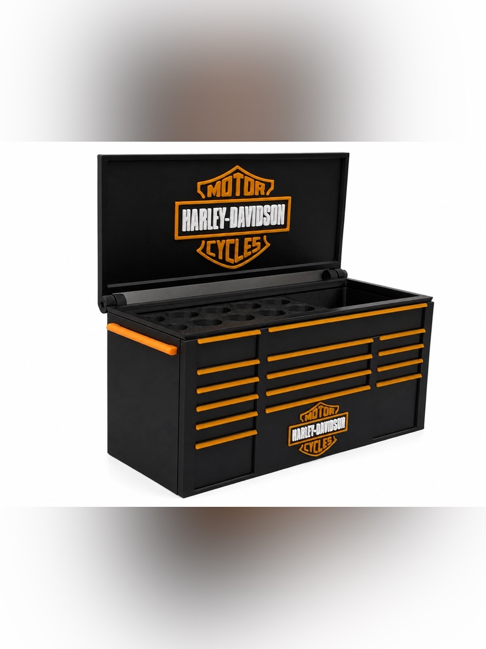Harley Davidson Mini Toolbox Pen And Trinket Holder Desk Top Organizer